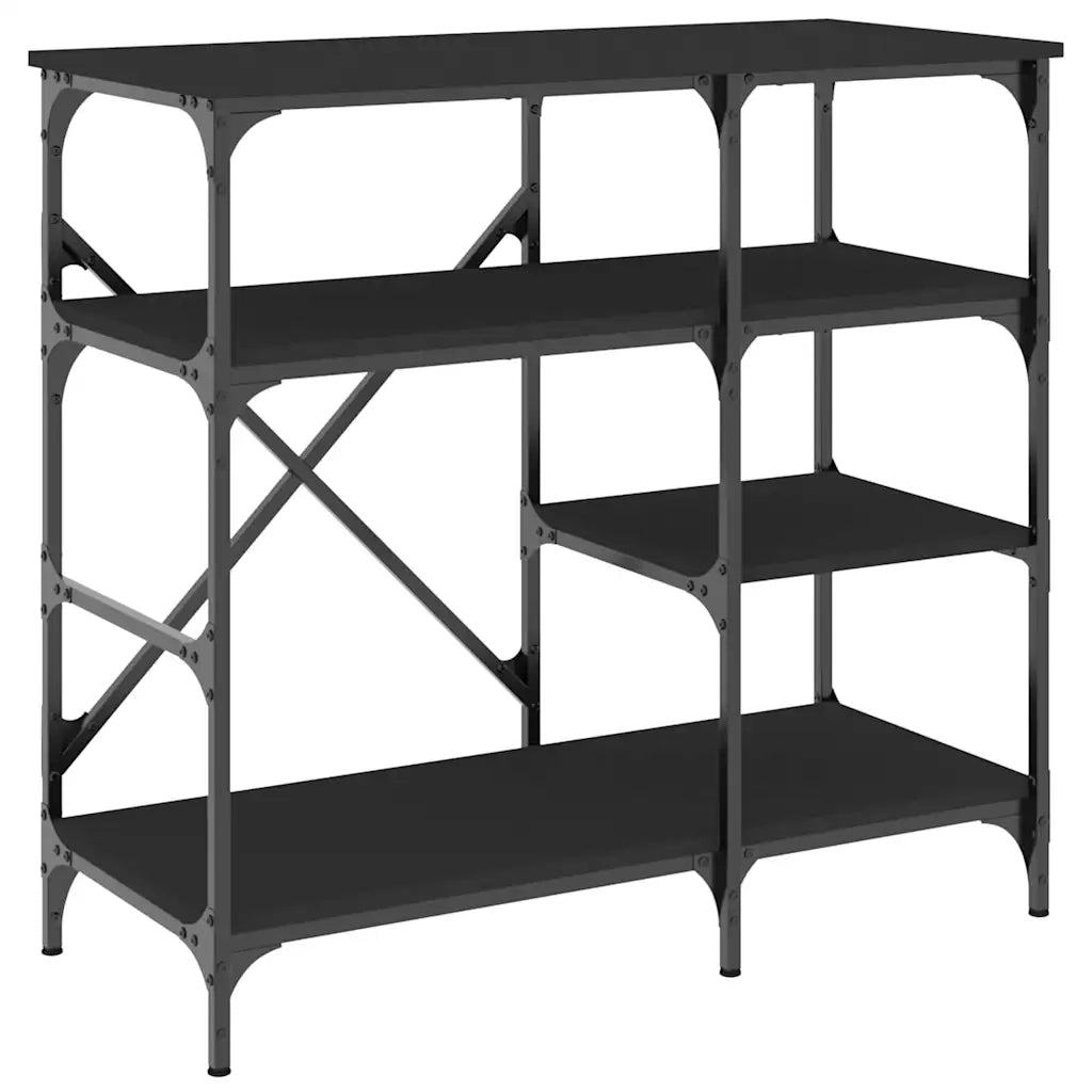 Mobile da cucina-Armadio da cucina Nero 90x40x84 cm Legno Multistrato e Metallo