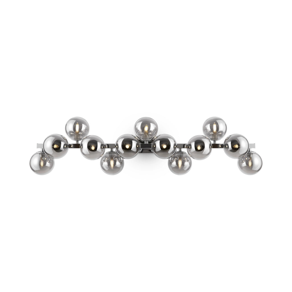 Maytoni applique contemporanea Dallas 13 luci G9 cromo metallo diffusore vetro soffiato fumè