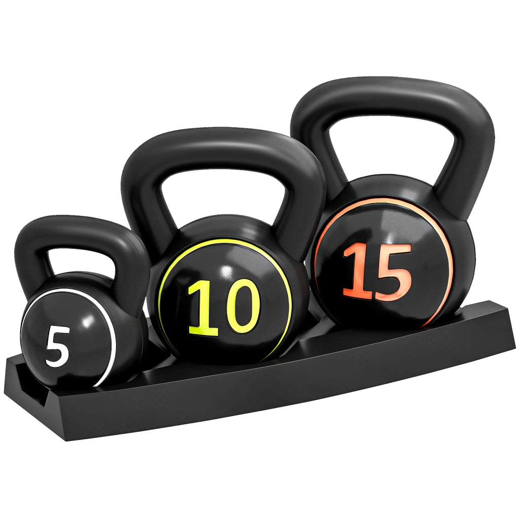 Set 3 Kettlebell con Base ¨C zephmum ¨C 2.2 kg, 4.5 kg e 6.8 kg Nero