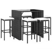 Set bar da giardino da 7 pezzi con cuscini in polyrattan nero 02_0013425