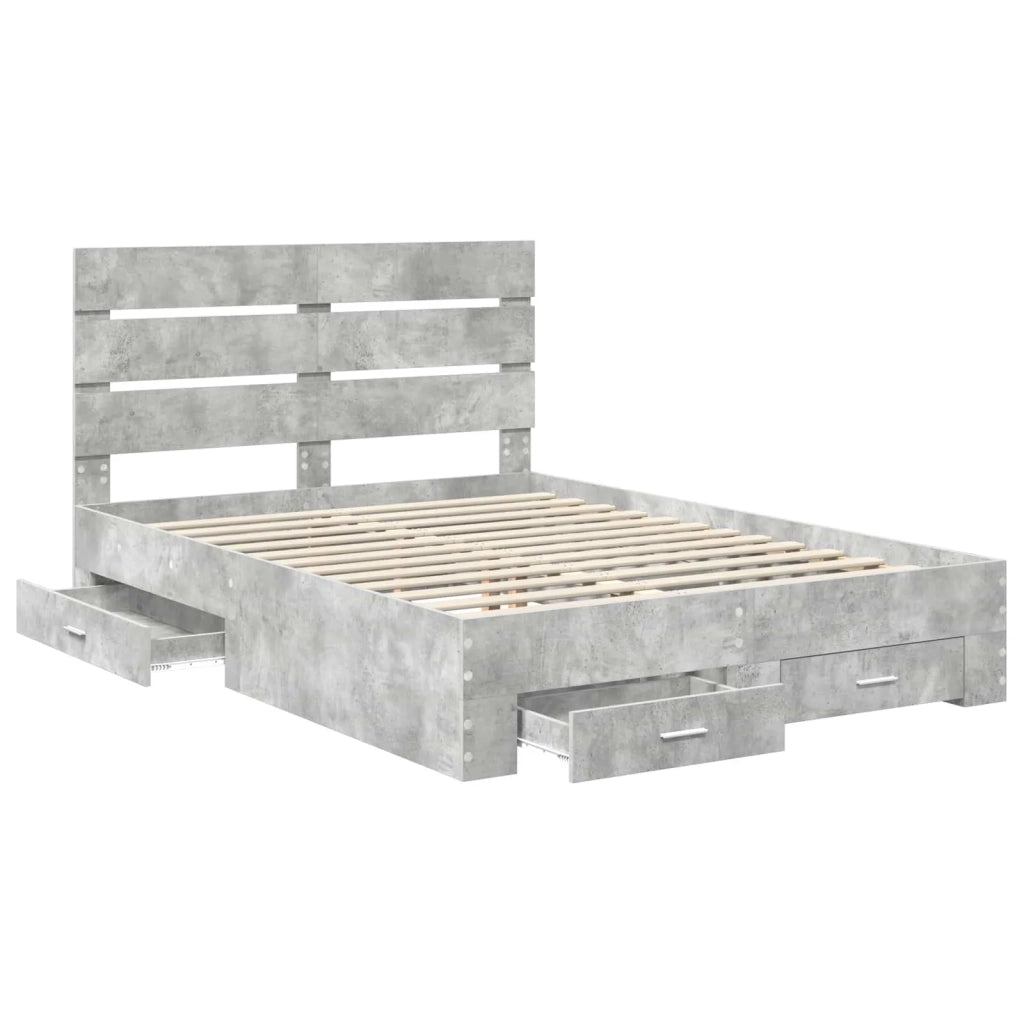 Struttura del letto con cassetto Grigio cemento 150 x 200 cm 3411961