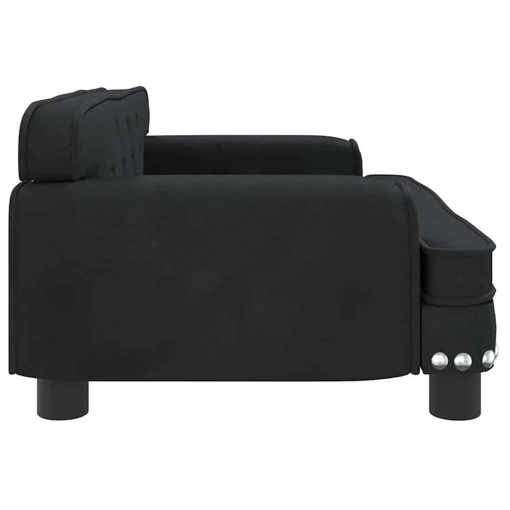 Cuccia per cani con cesto divano confortevole 70 x 45 x 30 cm velluto nero 02_0042862