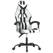 Sedia da Gaming | Sedia da e-sports Girevole Bianco e Nero in Similpelle