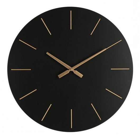 Orologio da Muro Ø 60x5 cm Timeline in Legno Nero