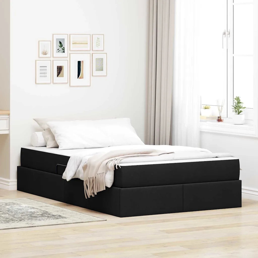 Letto con contenitore e materasso Nero 120 x 200 cm Poliestere 3399654