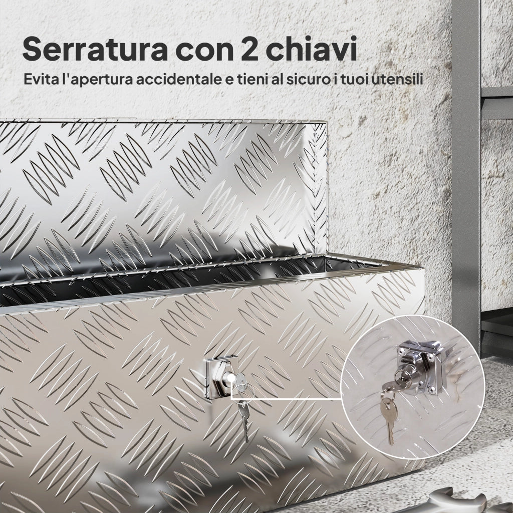 Cassettiera Portautensili in Alluminio ¨C zephmum ¨C Argento 50x15.5x20.5 cm