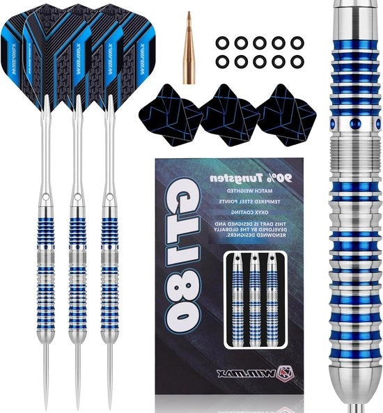 Dardi Professionali in Tungsteno con Punte Metalliche, 3 Pezzi, 90% Tungsteno, 23 g, Ideali per Competizioni e Allenamento