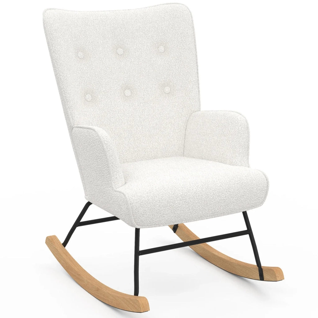 IDMarket - Poltrona scandinava IVAR in tessuto a coste beige