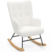 IDMarket - Poltrona scandinava IVAR in tessuto a coste beige
