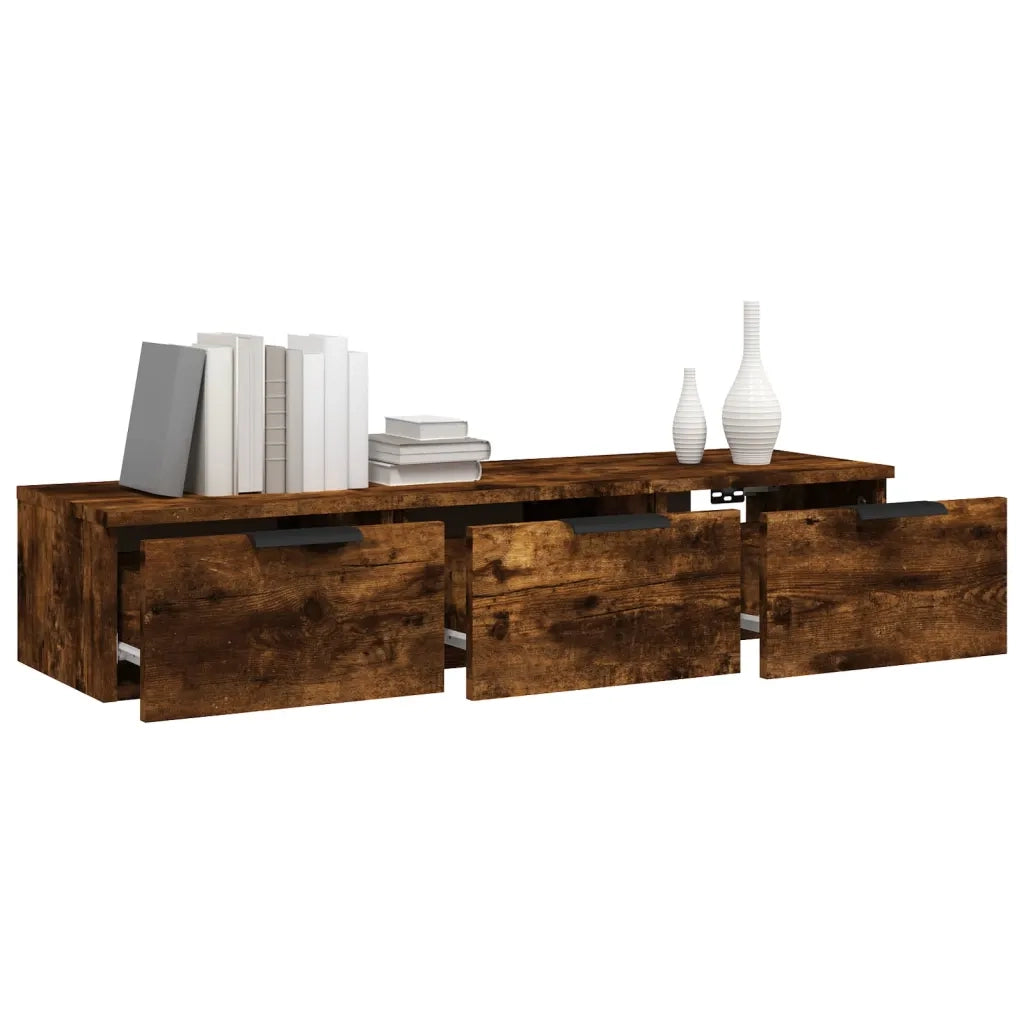 Armadietto a Muro Rovere Fumo 102x30x20 cm in Legno Multistrato 817096