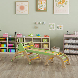 Gioco per Bambini 8 in 1 con Triangolo Parete Liscia e Arco 191.5x74.5x63 cm in Legno di Pioppo e Pino