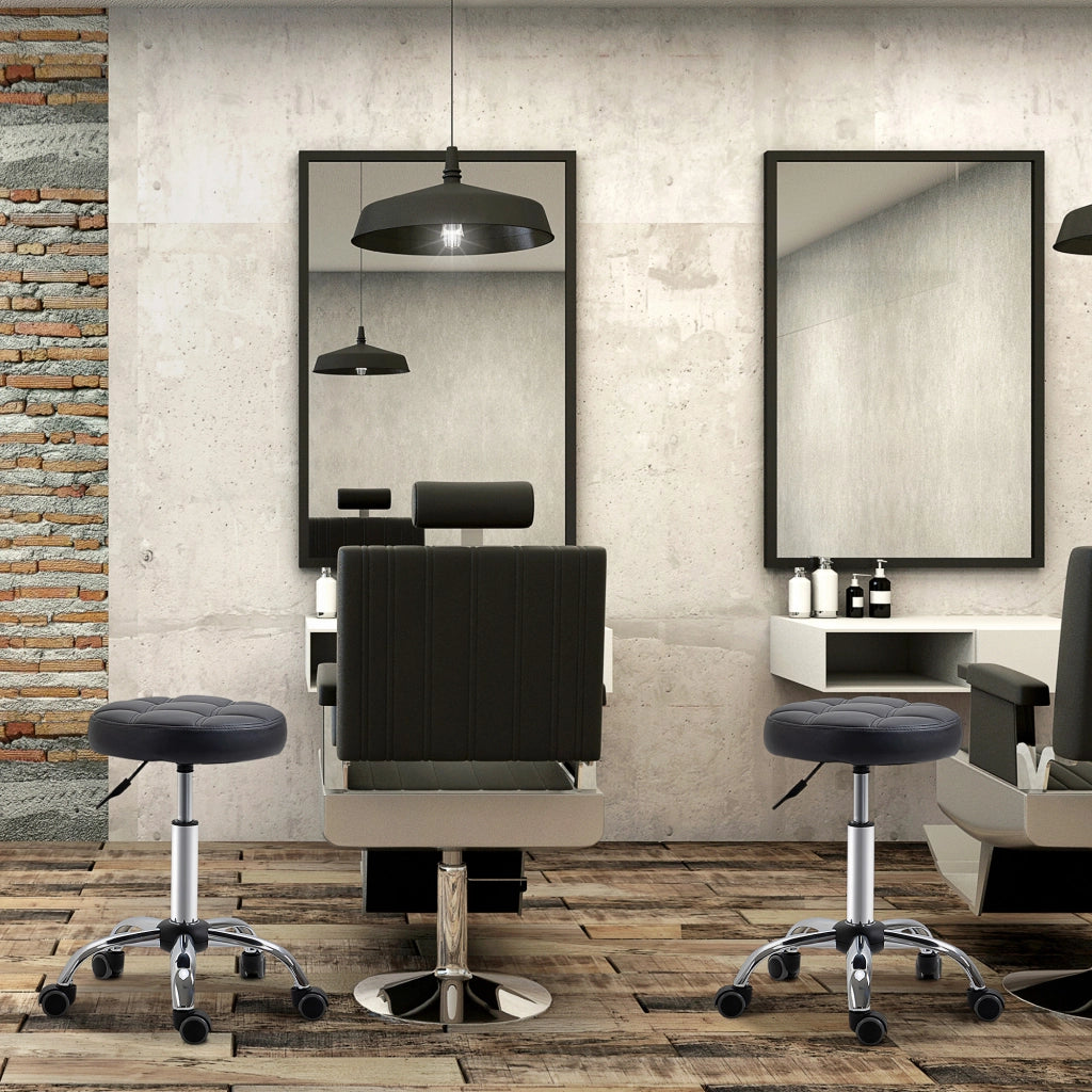 Set di 2 sgabelli girevoli regolabili in altezza ¨C Minimal ¨C Nero, 48-63 cm