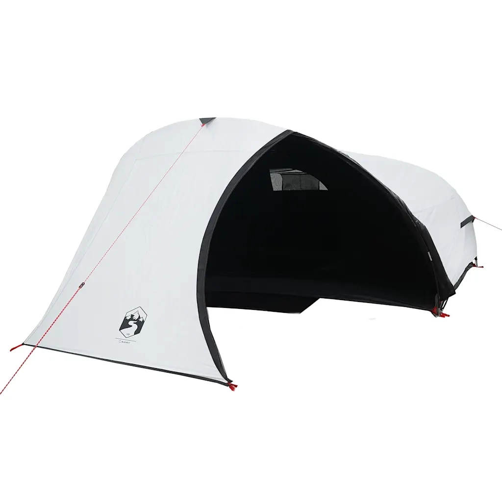 Tenda Campeggio a Cupola 4 Persone-Tenda per Escursionismo Bianca Tessuto Impermeabile 293063
