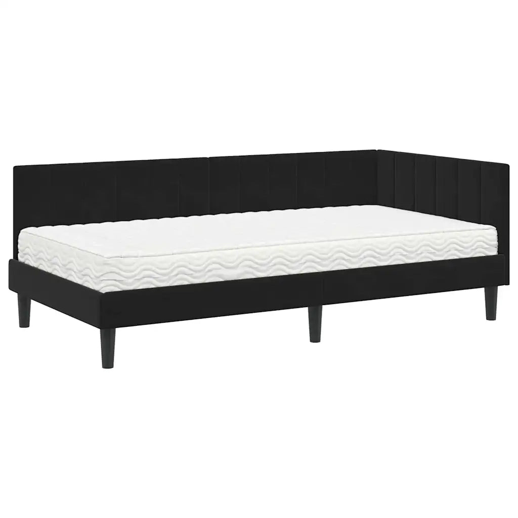 vidaXL Cornice del letto ad angolo Nero 100 x 200 cm Velluto