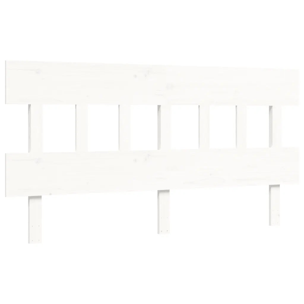 Giroletto con Testiera-Struttura Letto con testiera Bianco 160x200 cm Legno Massello 396444