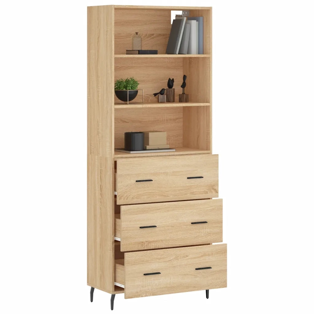 Credenza-Buffet-Armadio da cucina Rovere Sonoma 69,5x34x180 cm in Legno Multistrato 228480