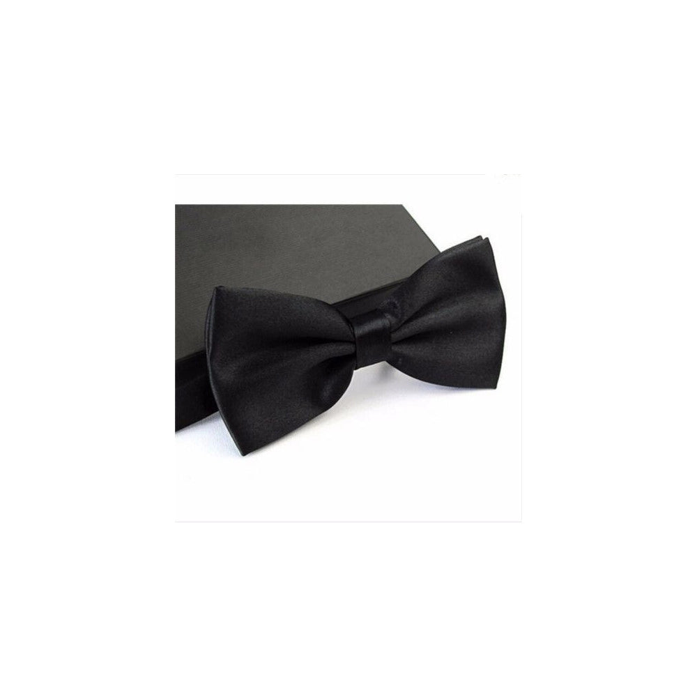 Trade Shop - Papillon Cravattino Bambino Seta Raso Bimbo Farfalla Per Cerimonie Vari Colori - Nero