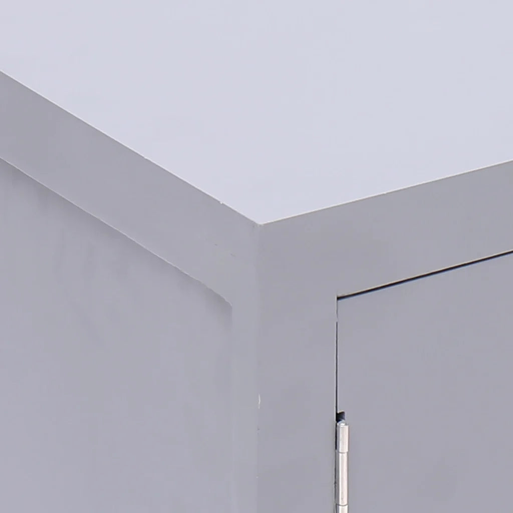 Comodino | Armadio da Notte | Mobiletto da notte Grigio 38x28x52 cm in Legno di Paulownia