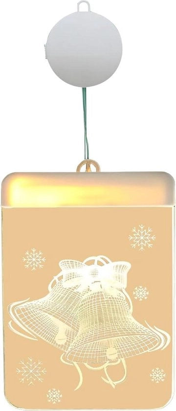 Illuminazione di Finestra Lampada di Natale LED Opaca Luce di Natale - Decorazione di Natale Outdoor e Indoor - Finestra Matrimonio Focolare Aperto Illuminazione (Bell)