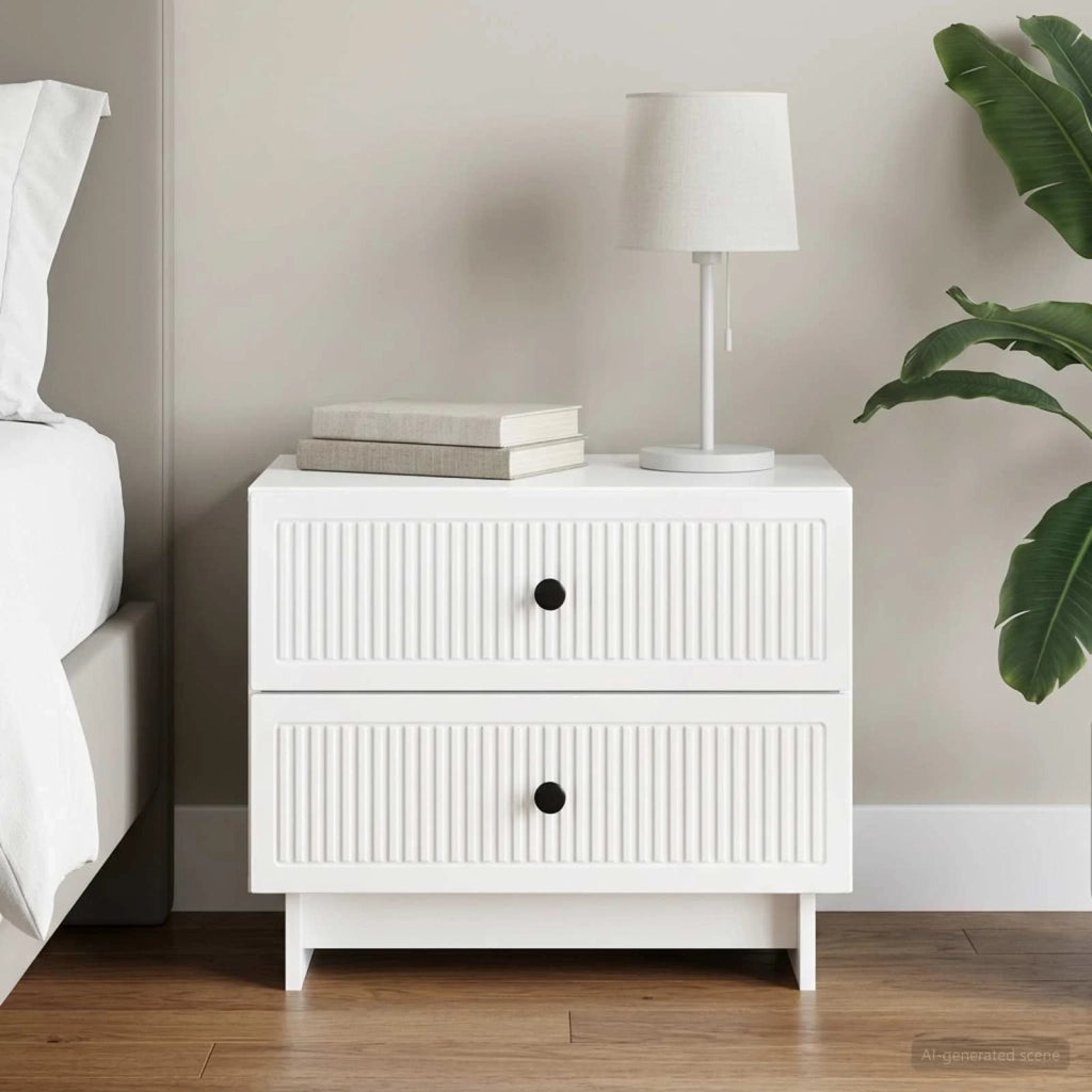 Armadio da Notte con cassetto Bianco Lucido 62 x 34,5 x 47,5 cm 893859