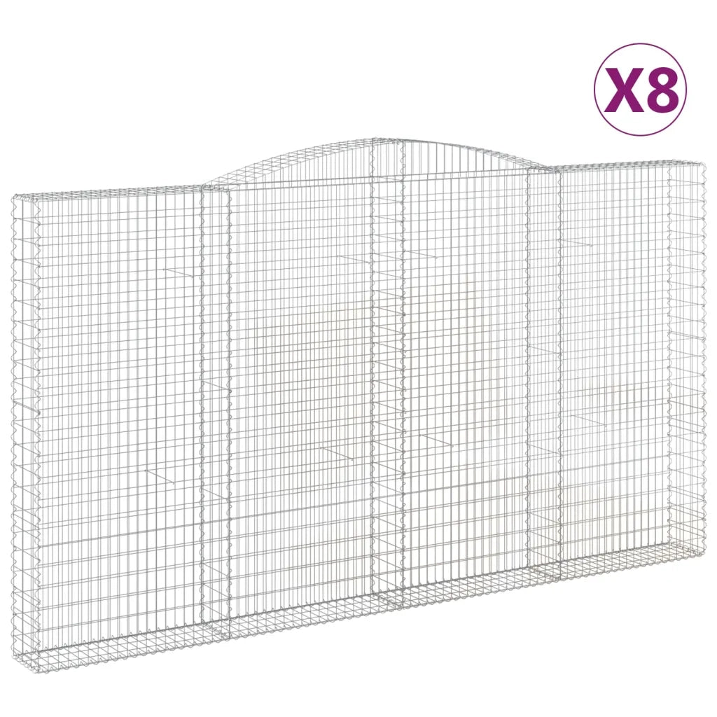 Cesti Gabbioni ad Arco 8 pz 400x30x220/240 cm Ferro Zincato