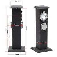 Colonna multipresa da giardino con 2 prese in metallo timer Palo presa multipla esterno