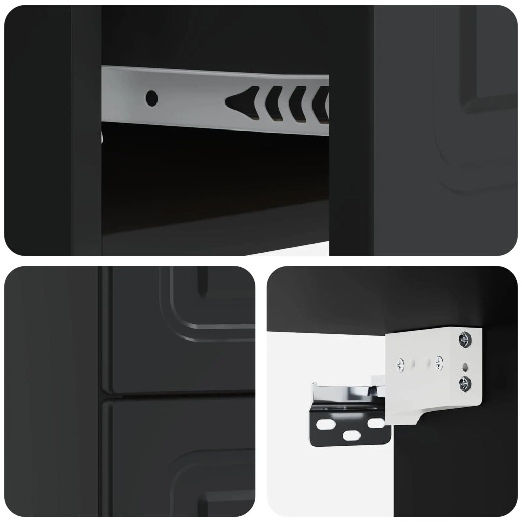 Mobiletto da notte a muro 2 pcs Nero 34,5 x 33 x 40 cm 899318