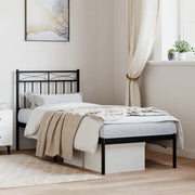 Giroletto con Testiera-Struttura Letto con testiera in Metallo Nero 80x200 cm 556909