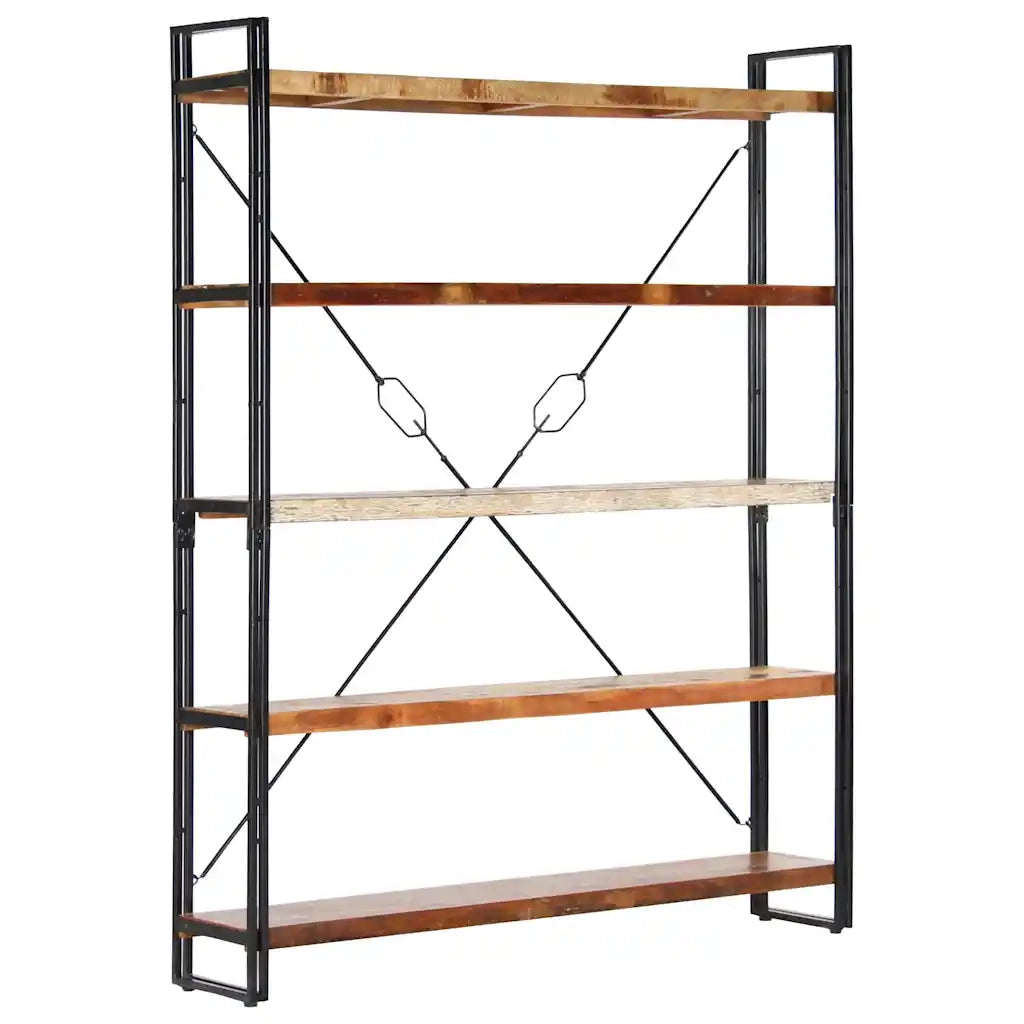 Libreria a 5 Ripiani 140x30x180 cm in Massello di Recupero 286583