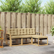 Set di divani da esterno 4 pz Bianco e Beige 3389363