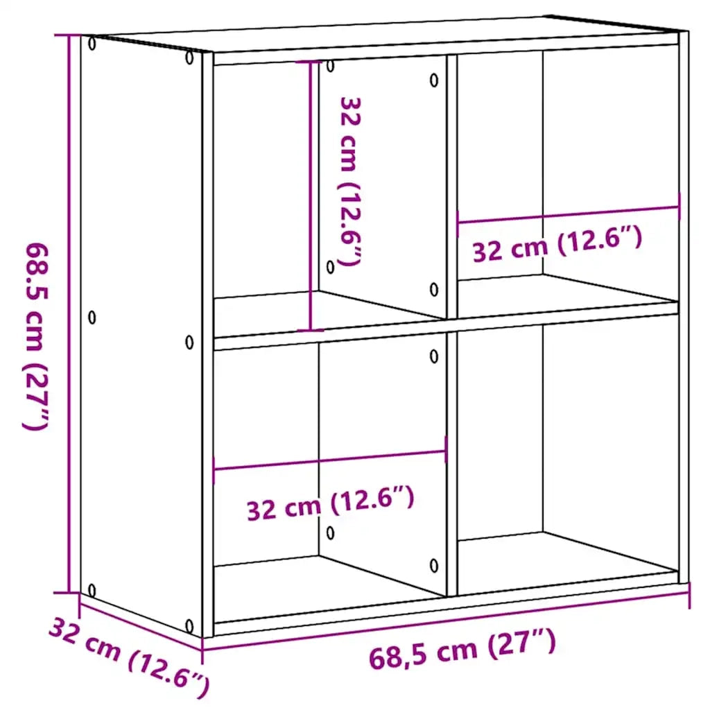Libreria Rovere Nero 68,5 x 32 x 68,5 cm 868060