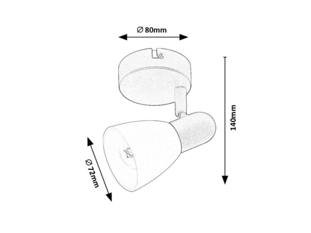 Applique Soma 1xE14 nera metallo vetro Rabalux