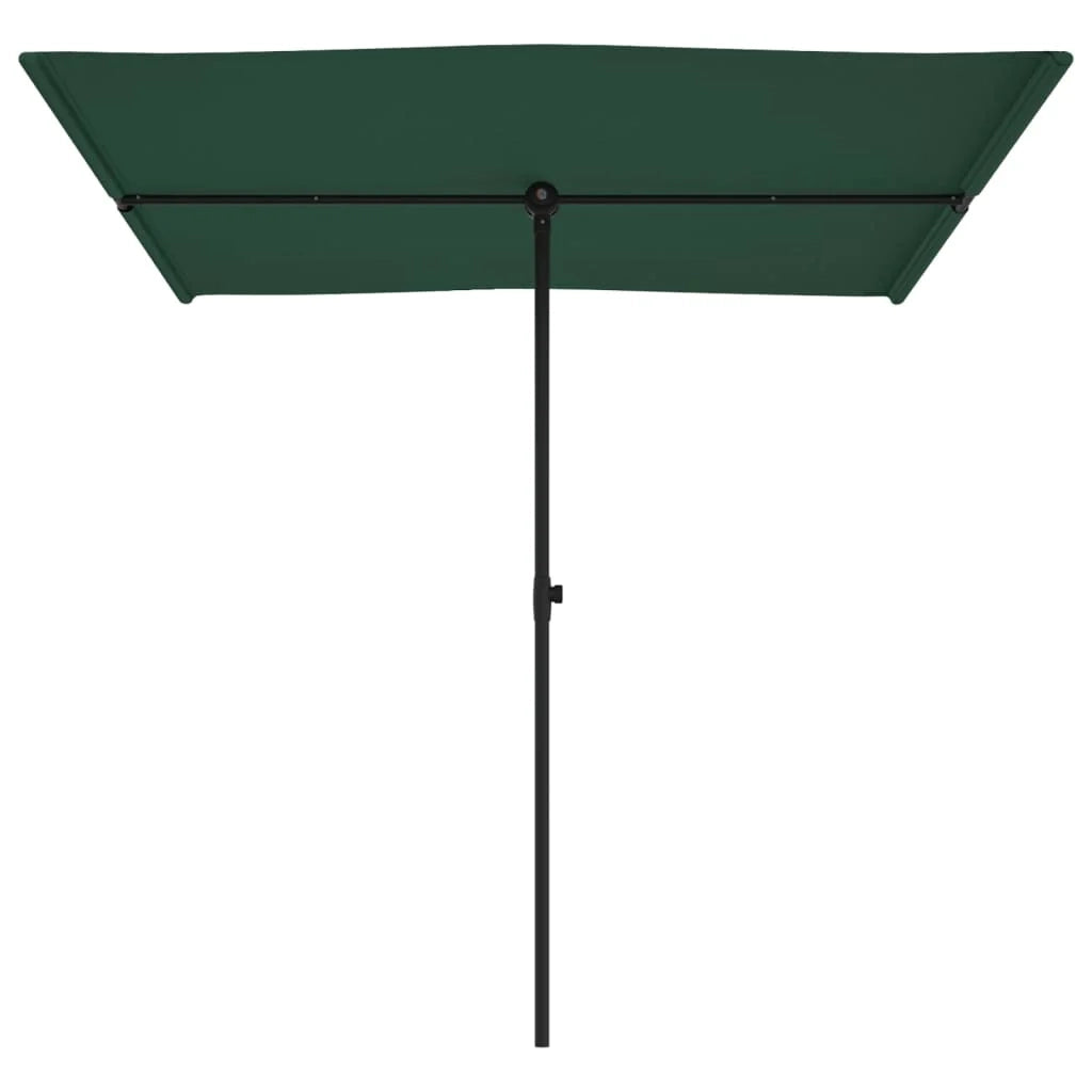 Ombrellone da esterno con palo in alluminio 2 x 1,5 m verde 02_0008231
