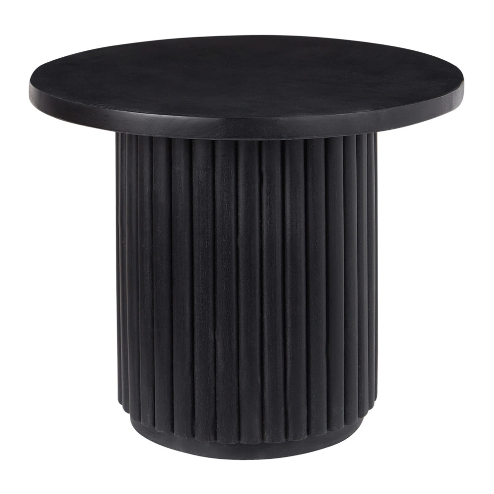 Tavolino con piano in legno di mango e finitura naturale nero design moderno soggiorno