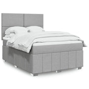Giroletto a Molle con Materasso Grigio Chiaro 140x200cm Tessuto