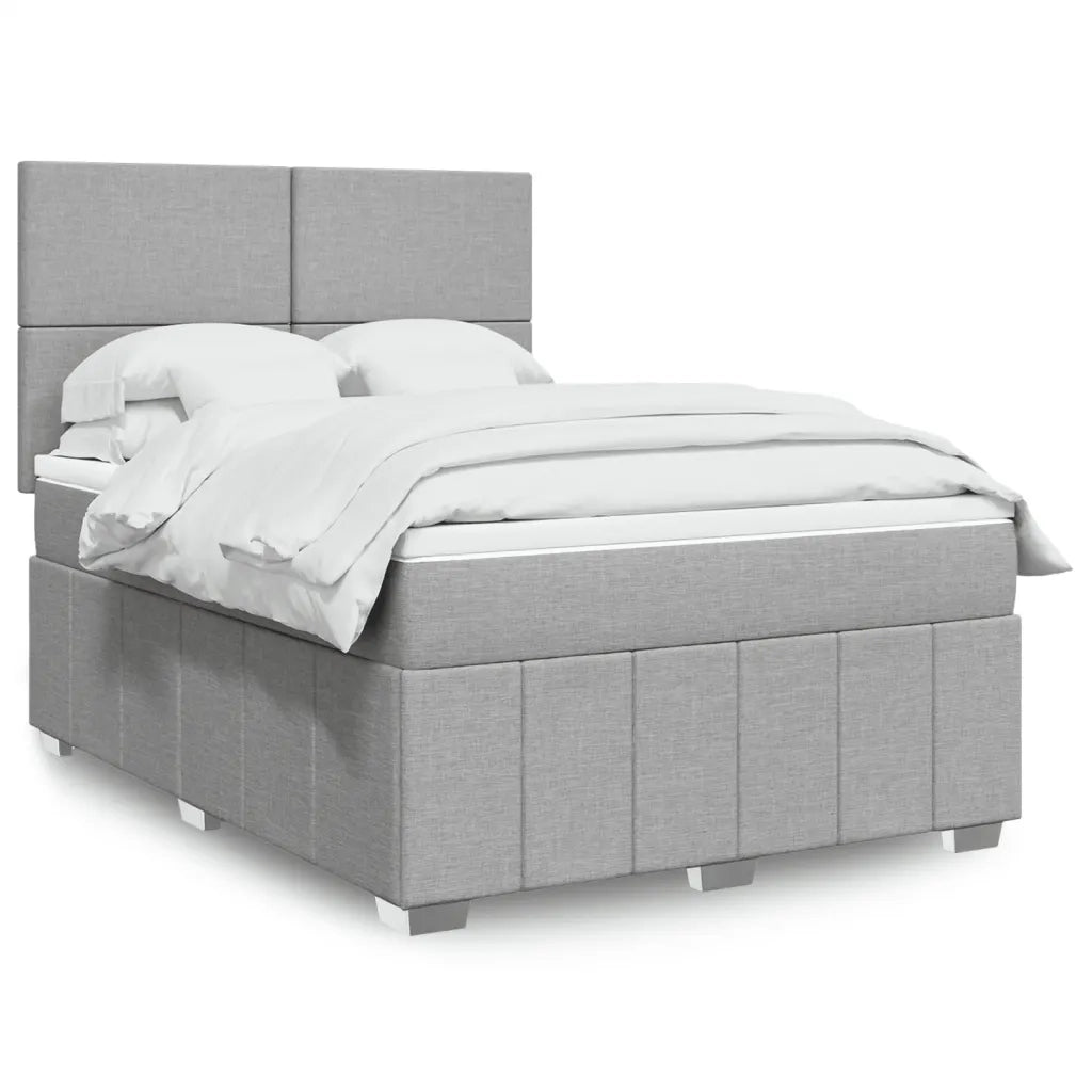 Giroletto a Molle con Materasso Grigio Chiaro 140x200cm Tessuto