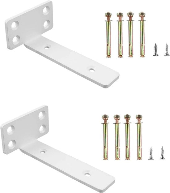 Set di 2 supporti per pannelli, rinforzi a L per pannelli, 15 cm, Carichi pesanti, Montaggio nascosto con viti a dado, Diametro 4 mm, Fino a 50 kg, Ideali per cucina e ufficio
