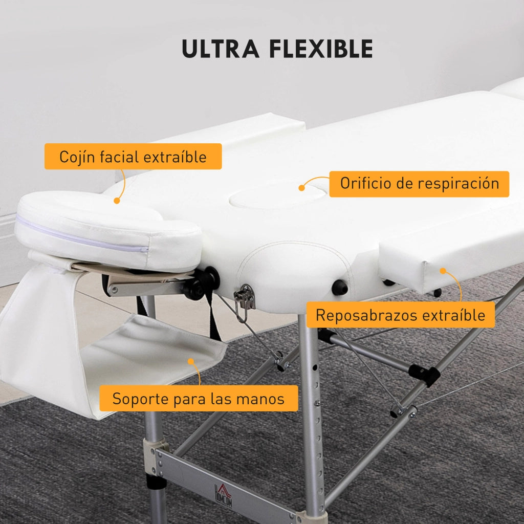 Poltrona Massaggiante Elettrica Reclinabile Pieghevole ¨C Zephmum ¨C Bianco Tessuto