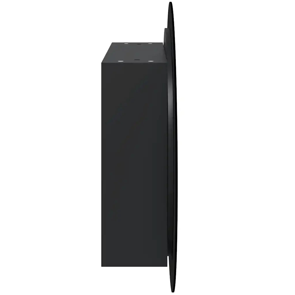 Mobiletto da bagno rotondo a parete con specchio e illuminazione a LED 54 x 54 x 17 cm moderno e pratico in legno nero 02_0047113