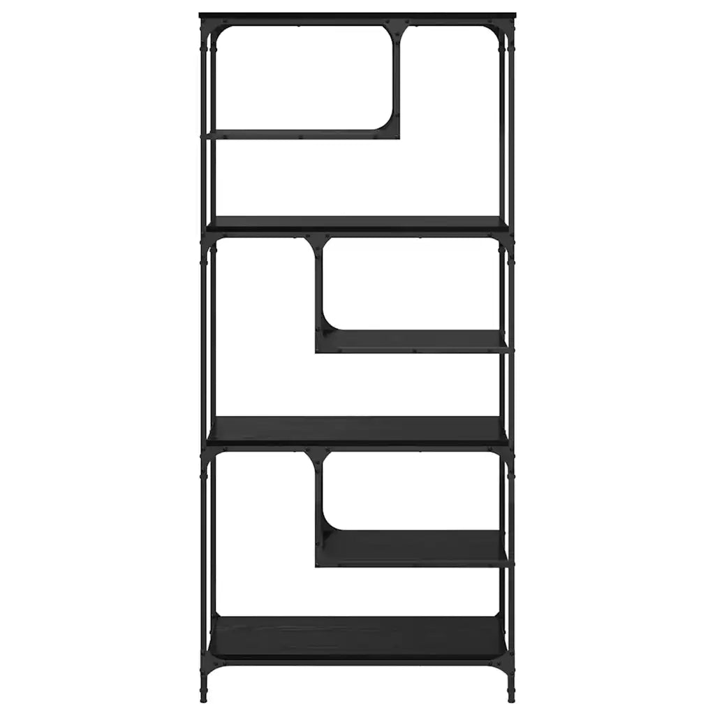 Libreria-Scaffale per Libri-Mobile di Stoccaggio Rovere nero 81 x 36 x 176 cm Legno multistrato