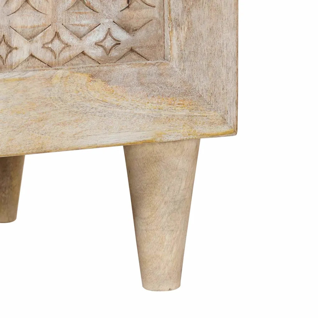 vidaXL Mobile TV Bianco 80 x 33 x 46 cm legno massello di mango