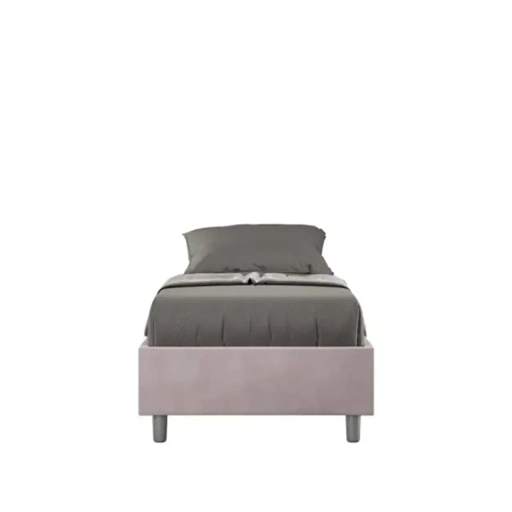 Letto singolo senza rete imbottito 80x200 microfibra glicine Azelia