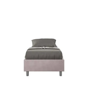 Letto singolo senza rete imbottito 80x200 microfibra glicine Azelia