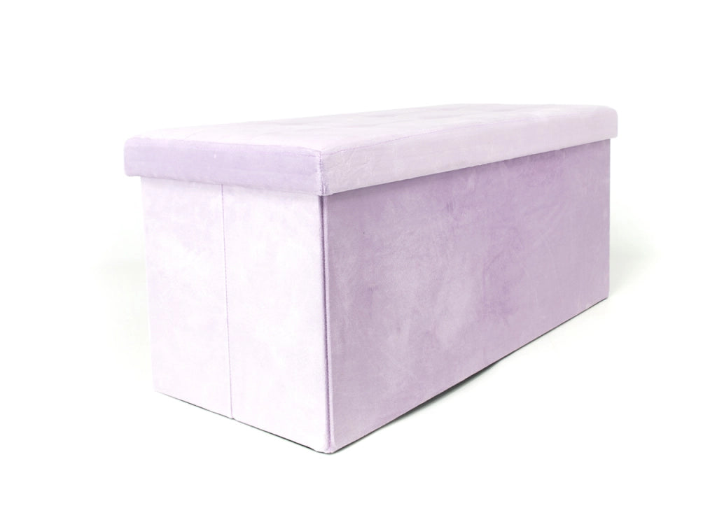 Pouf Contenitore Imbottito Pieghevole Modello Double Velvet Rosa Antico