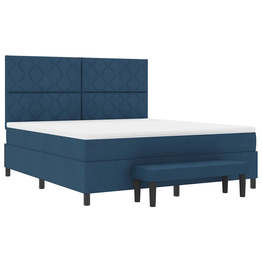 Letto a molle con testiera Blu 180 x 200 cm Tessuto 3344169