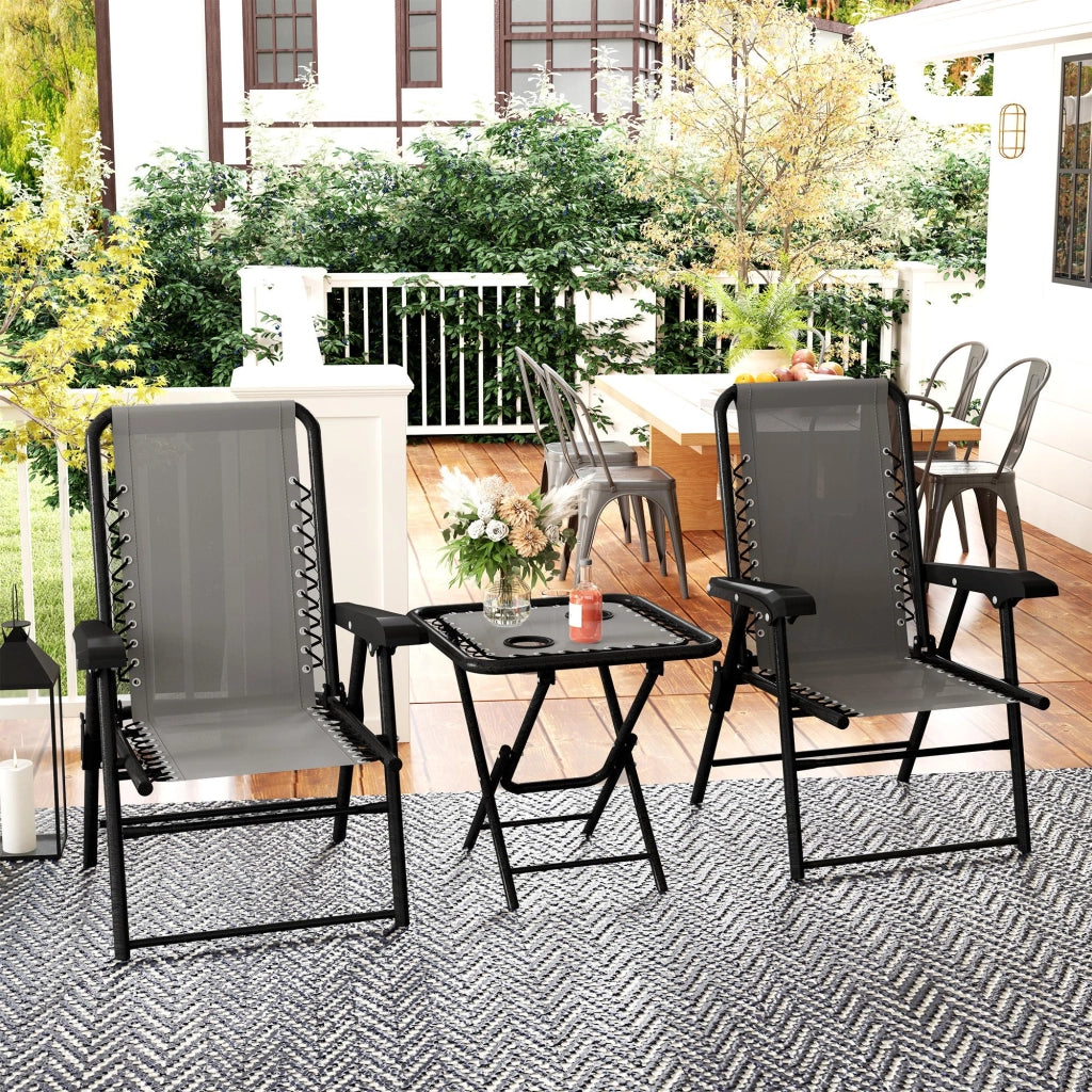 Set Bistrot 3 Pezzi in Acciaio ¨C zephmum ¨C Grigio Scuro