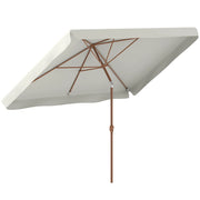 Ombrellone da giardino rettangolare pieghevole ¨C zephmum ¨C crema 200x300 cm alluminio