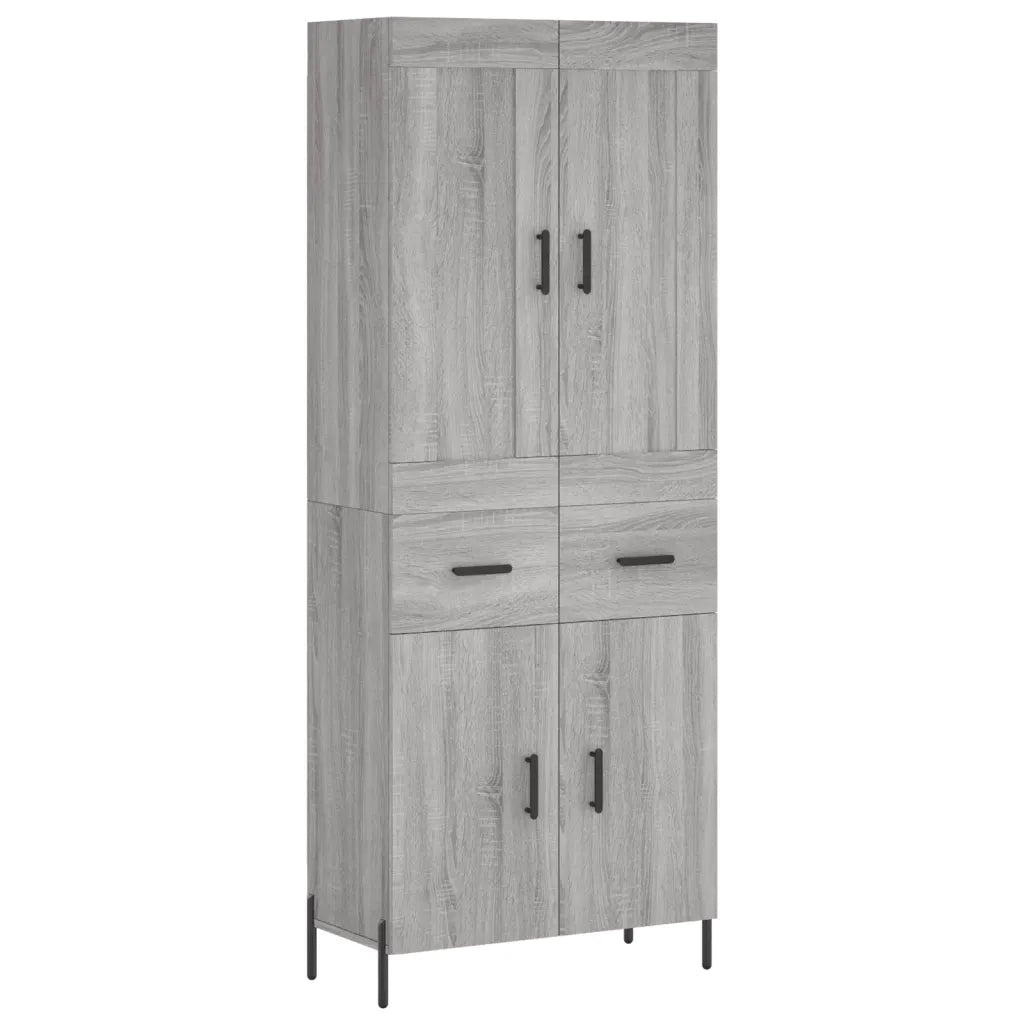 vidaXL Credenza Grigio Sonoma 69,5x34x180 cm in Legno Multistrato