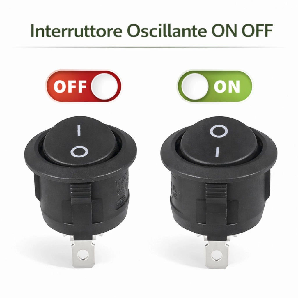 10 Pezzi Interruttore a Bilanciere ON/OFF 6A 250V 2 Poli per Auto 12V LED