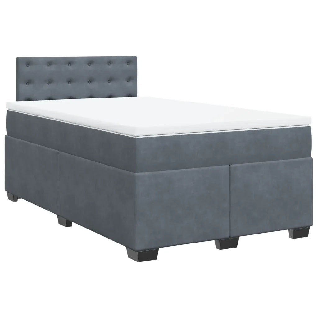 Giroletto a Molle con Materasso Grigio Scuro 120x190 cm Velluto 3286271